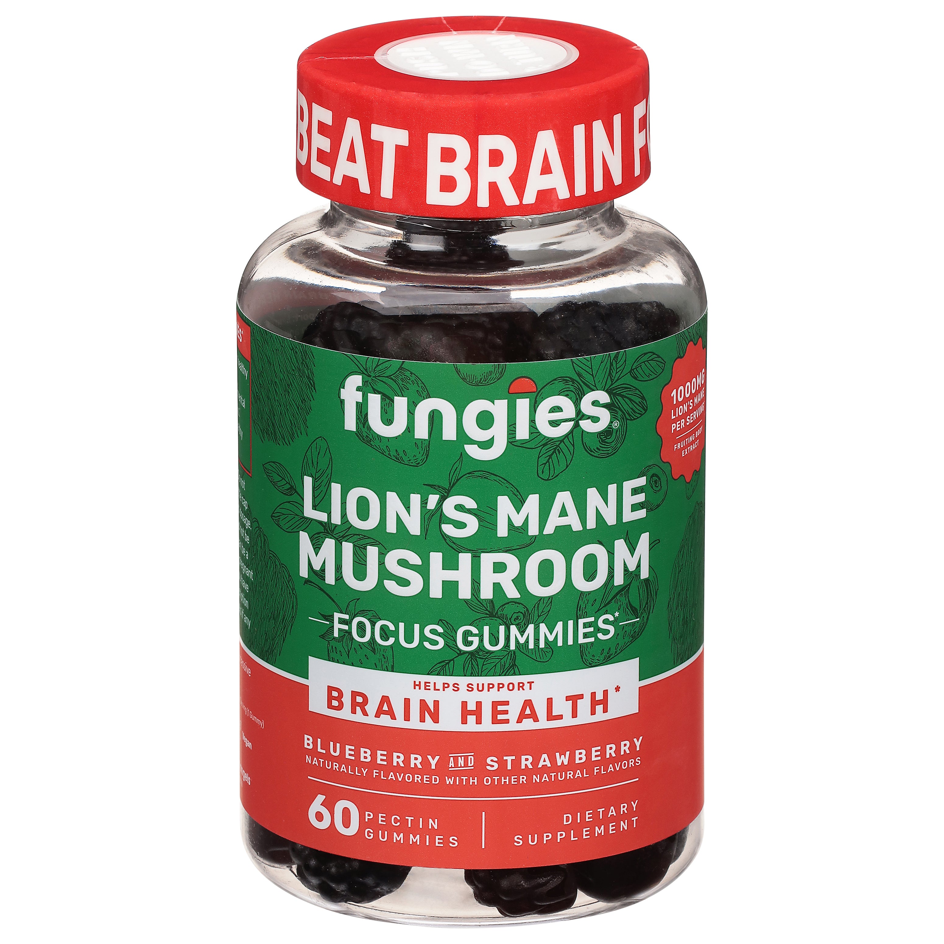Fungies Blueberry and Strawberry Lion's Mane Mushroom 60 Gummies - Case of 1