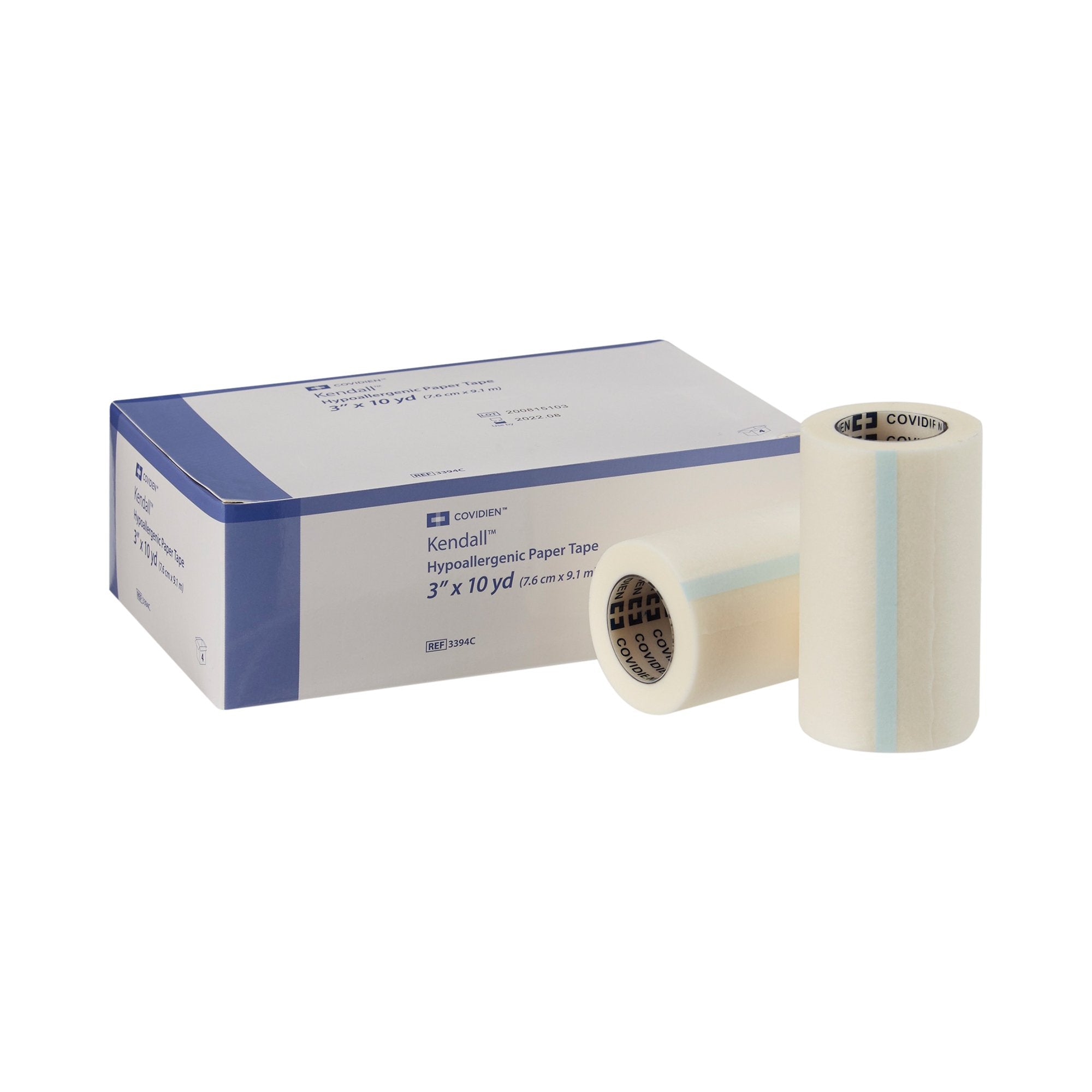 Cardinal - Hypoallergenic Medical Tape Kendall™ Hypoallergenic White 3 Inch X 10 Yard Paper NonSterile [4/BX]