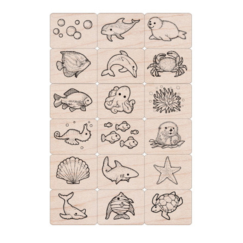 HERO ARTS - Ink 'n' Stamp Sea Life Stamps, Set of 18