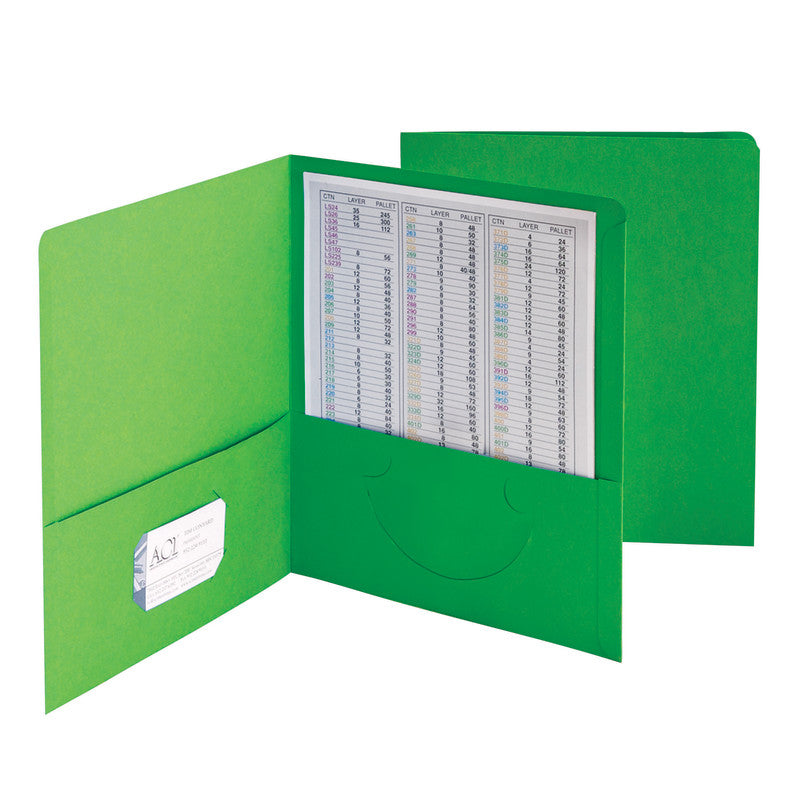 SMEAD - Two-Pocket Heavyweight Folder, Up to 100 Sheets, Letter Size, Green, Pack of 25