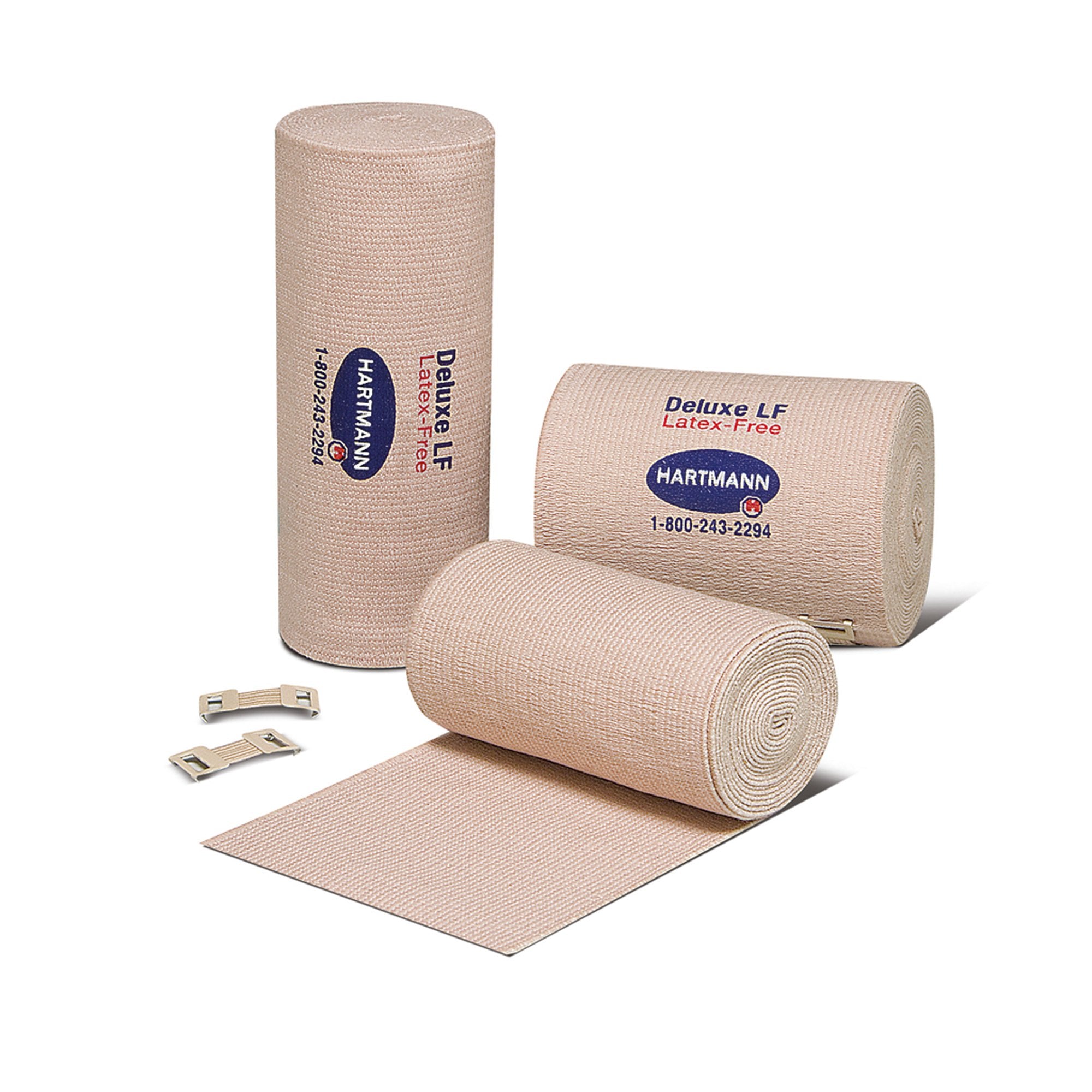 Hartmann - Elastic Bandage Deluxe® 480® LF 3 Inch X 5 Yard Clip Detached Closure Tan NonSterile High Compression [60/CS]