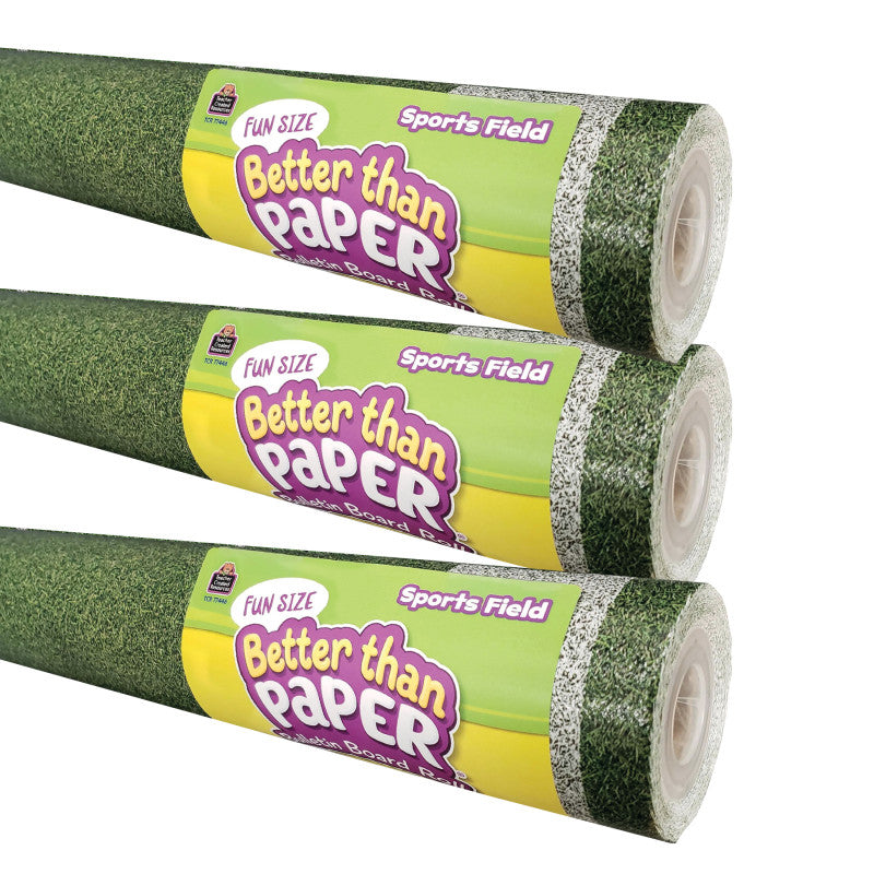 TEACHER CREATED RESOURCES - Fun Size Better Than Paper® Bulletin Board Roll, 18" x 12', Sports Field, Pack of 3