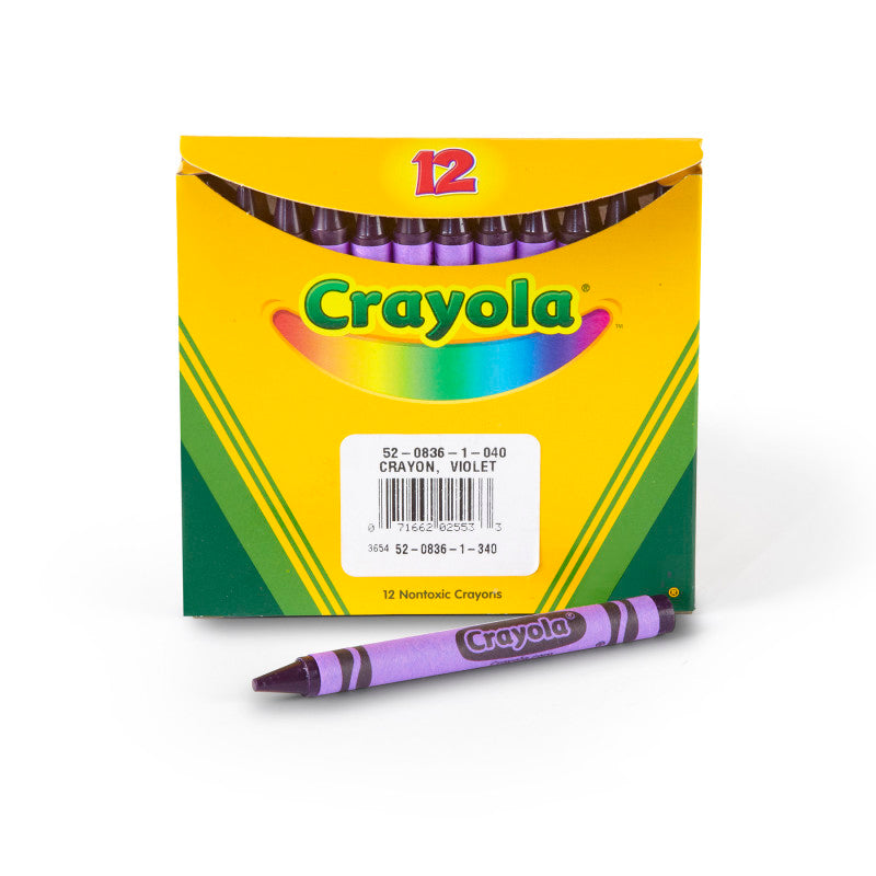 Single Color Bulk Crayons, Regular Size, Violet, 12 Count