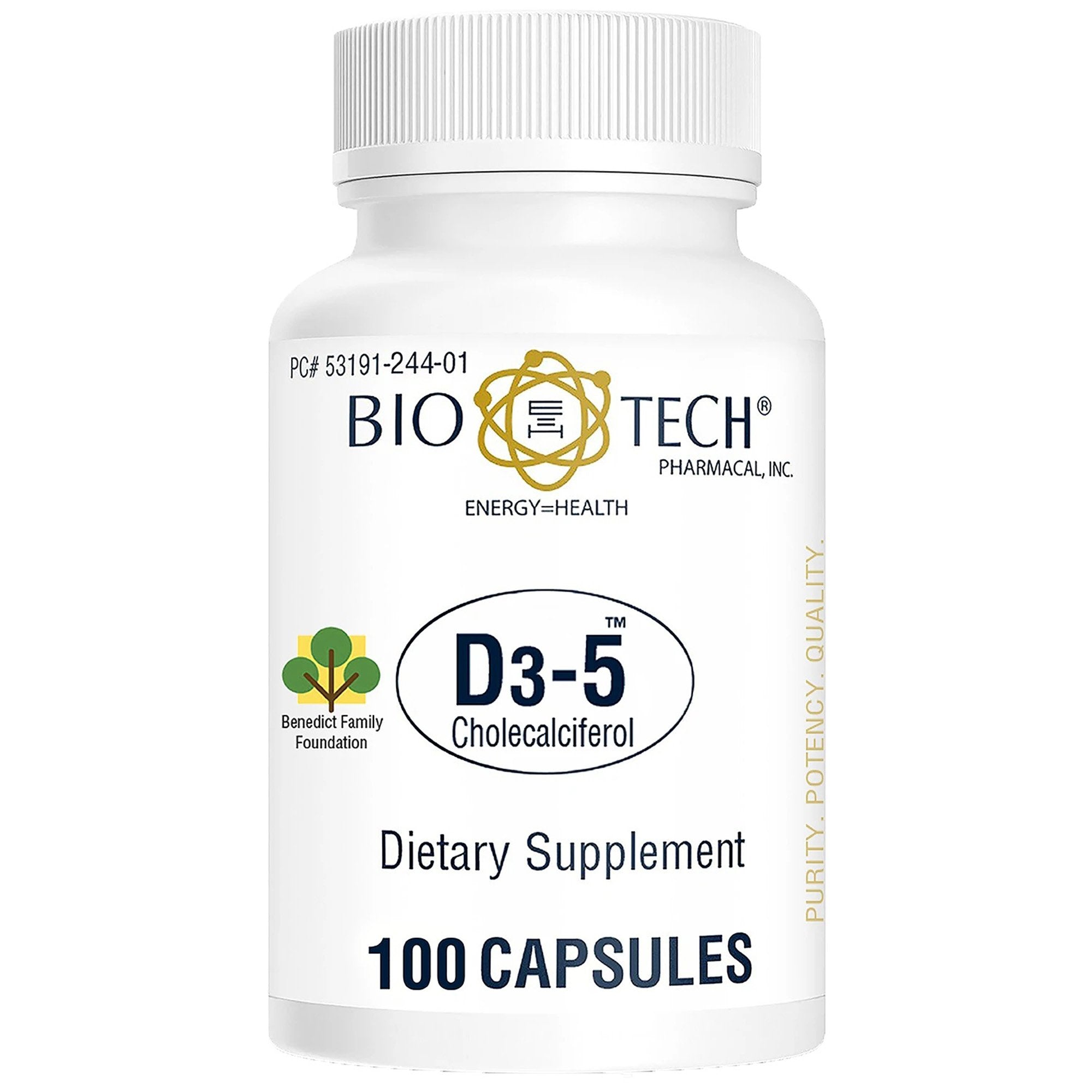 Bio Tech Pharmacal - Vitamin Supplement Bio Tech™ Vitamin D3 5,000 IU Strength Capsule 100 per Bottle [1/BT]