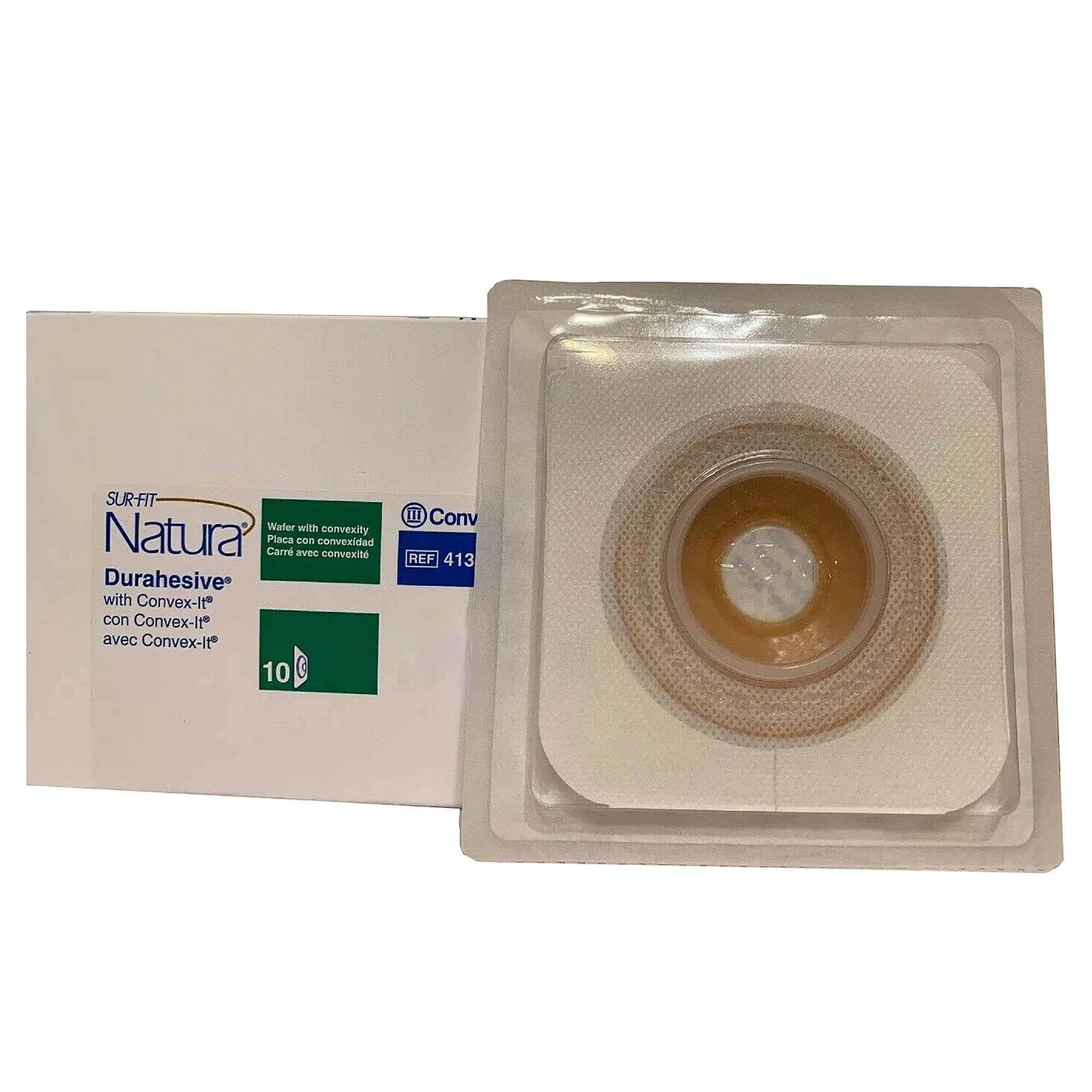 ConvaTec - Ostomy Barrier Sur-Fit Natura® Precut, Extended Wear Durahesive® Adhesive 45 mm Flange Sur-Fit Natura® System Hydrocolloid 7/8 Inch Opening 4-1/2 X 4-1/2 Inch [1/EA]