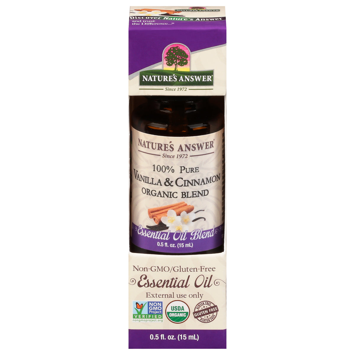 Nature's Answer 100% Pure Organic Blend Vanilla & Cinnamon Essential Oil 0.5 fl oz - Case of 1