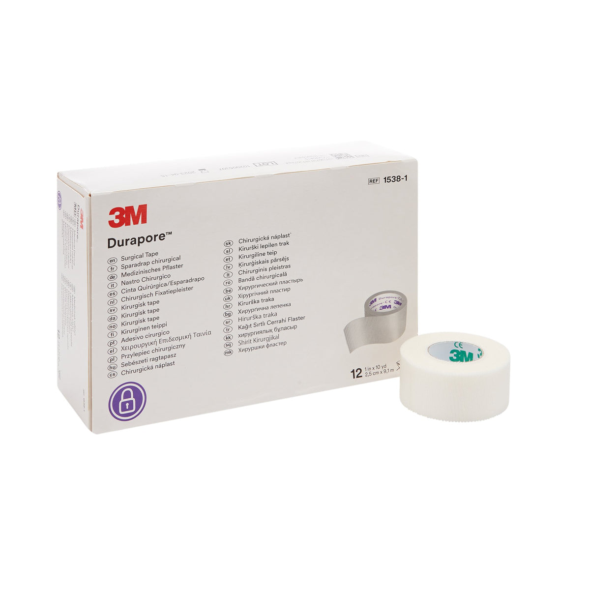 Solventum Corporation - Medical Tape 3M™ Durapore™ White 1 Inch X 10 Yard Silk-Like Cloth NonSterile [12/BX]