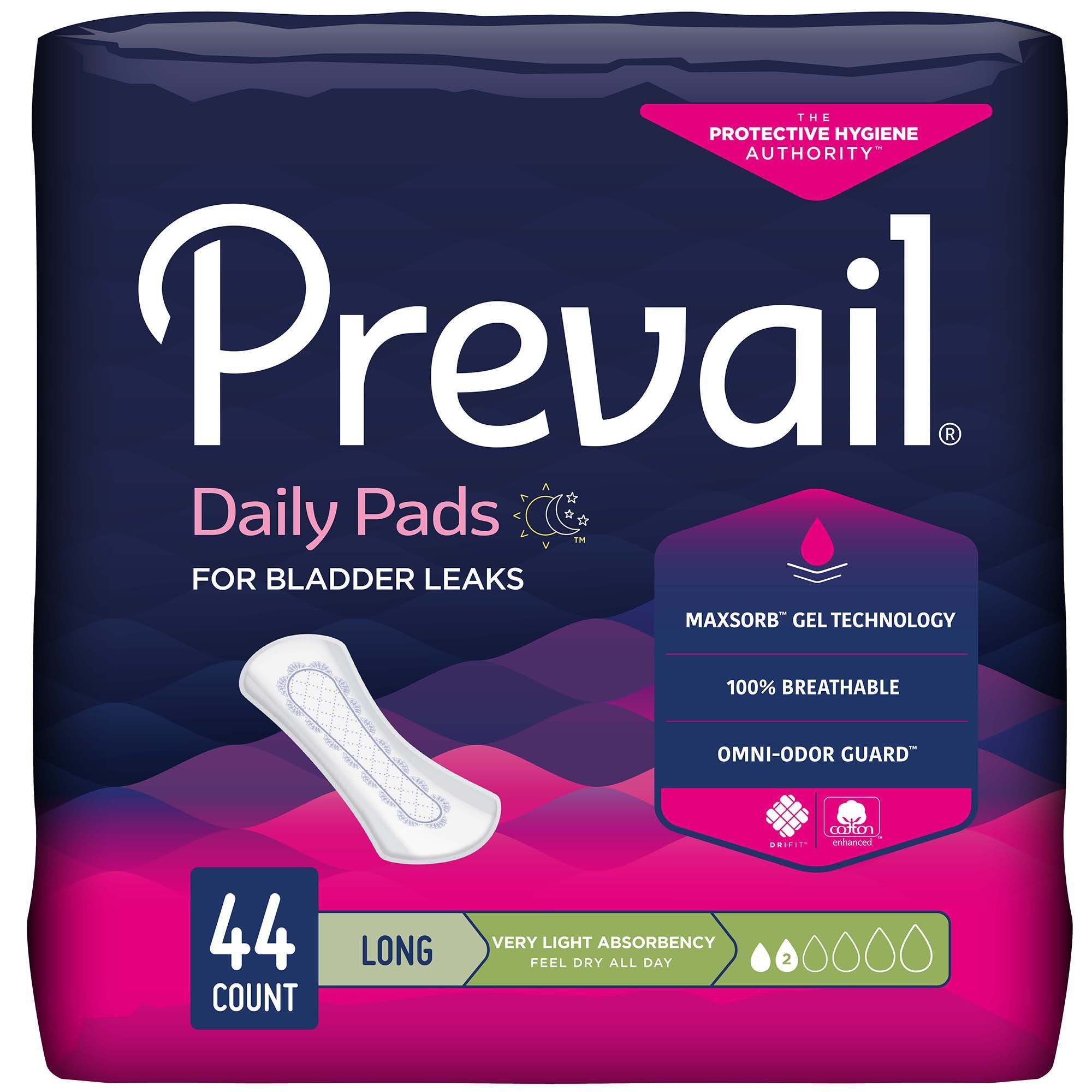 First Quality - Bladder Control Pad Prevail® Daily Pads 8.35 Inch Length Light Absorbency Polymer Core One Size Fits Most [44/BG]