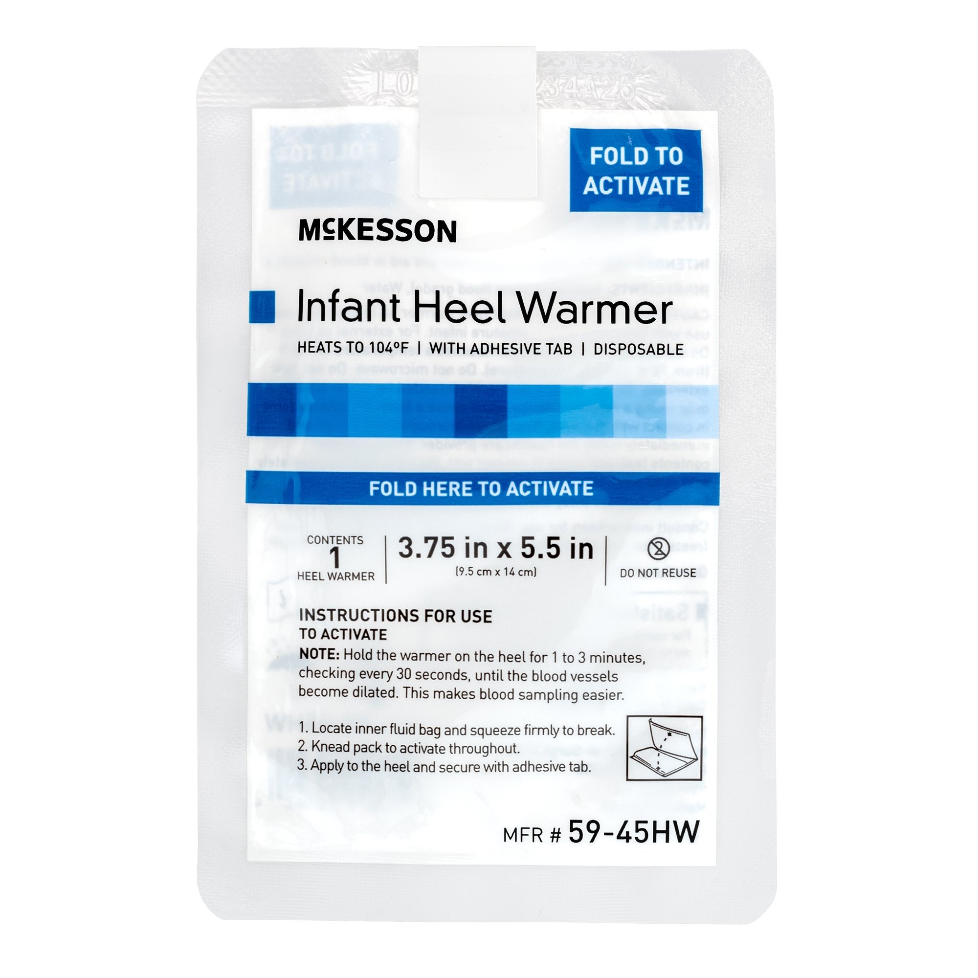 McKesson Brand - Instant Infant Heel Warmer McKesson Heel One Size Fits Most Nylon Cover / Polyethylene Disposable [25/BX]