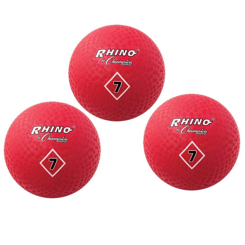 CHAMPION SPORTS - Playground Ball, 7", Red, Pack of 3