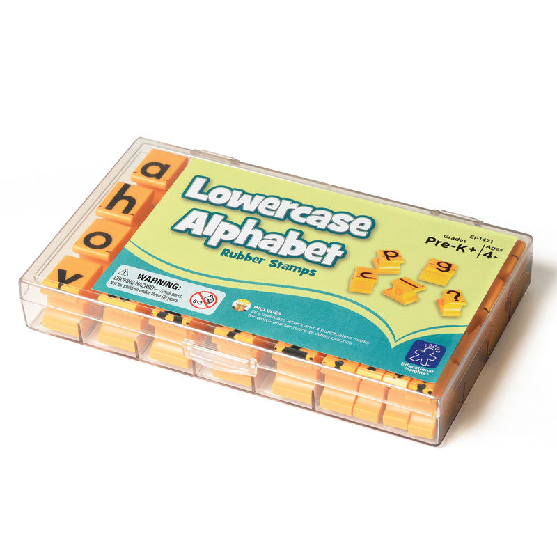 EDUCATIONAL INSIGHTS - Alphabet Rubber Stamps, Lowercase, 5/8", Set of 30