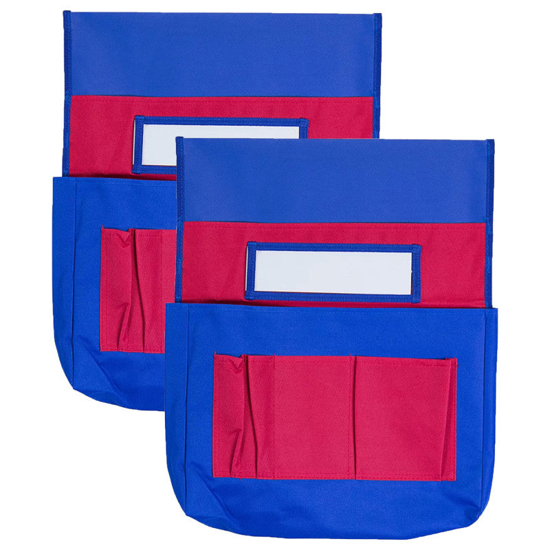 CARSON DELLOSA EDUCATION - Chairback Buddy™ Pocket Chart, Blue/Red, Pack of 2