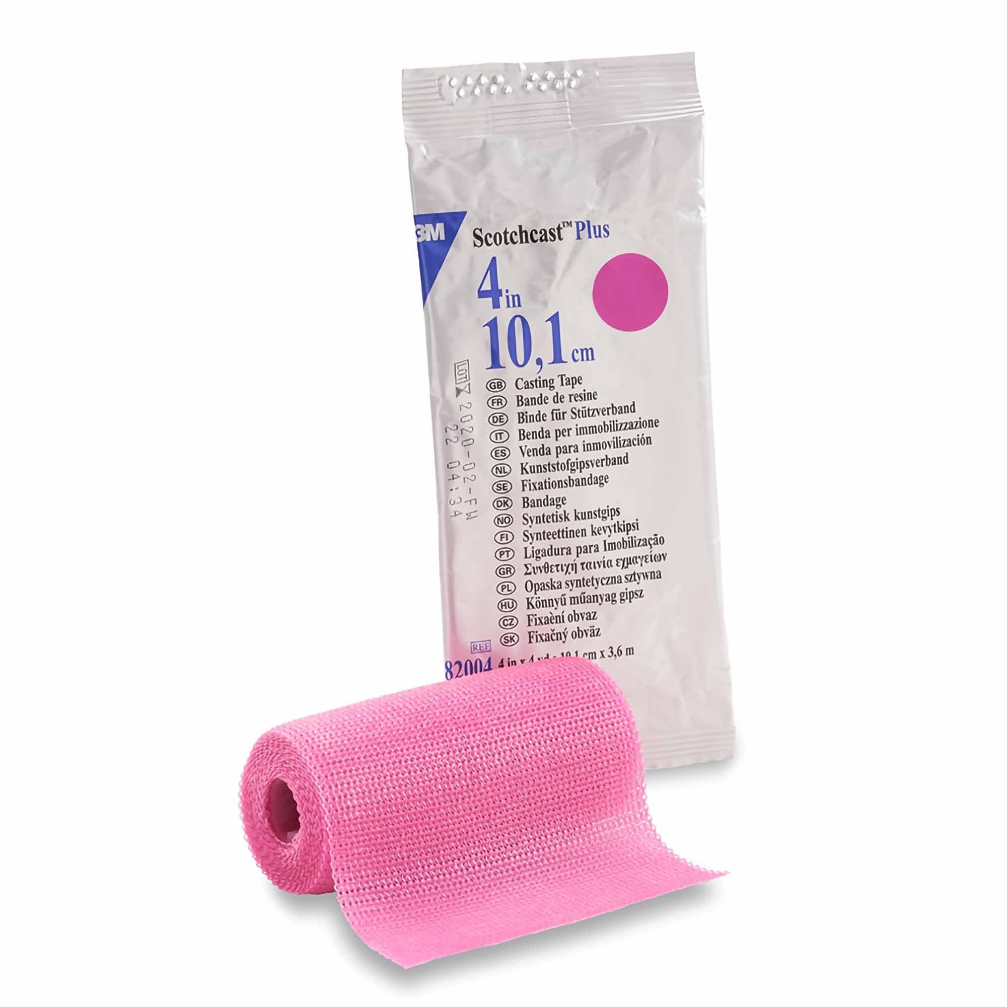 Solventum Corporation - Cast Tape 3M™ Scotchcast™ Plus 4 Inch X 12 Foot Fiberglass / Resin Bright Pink [10/BX]