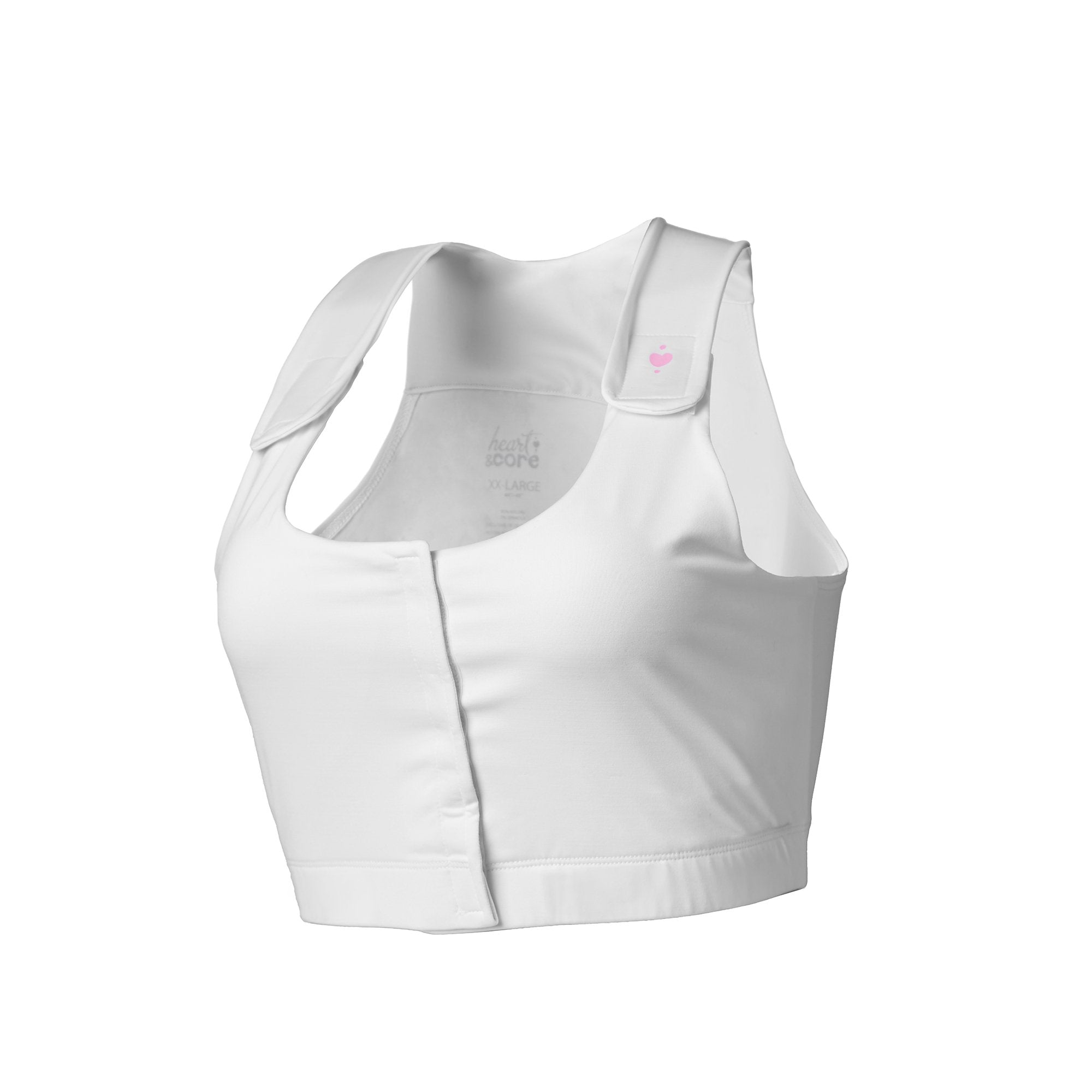 heart&core Sports and Medical LLC - Post-Surgical Bra Serena White Super Queen Size 56 to 60 Inch [1/EA]