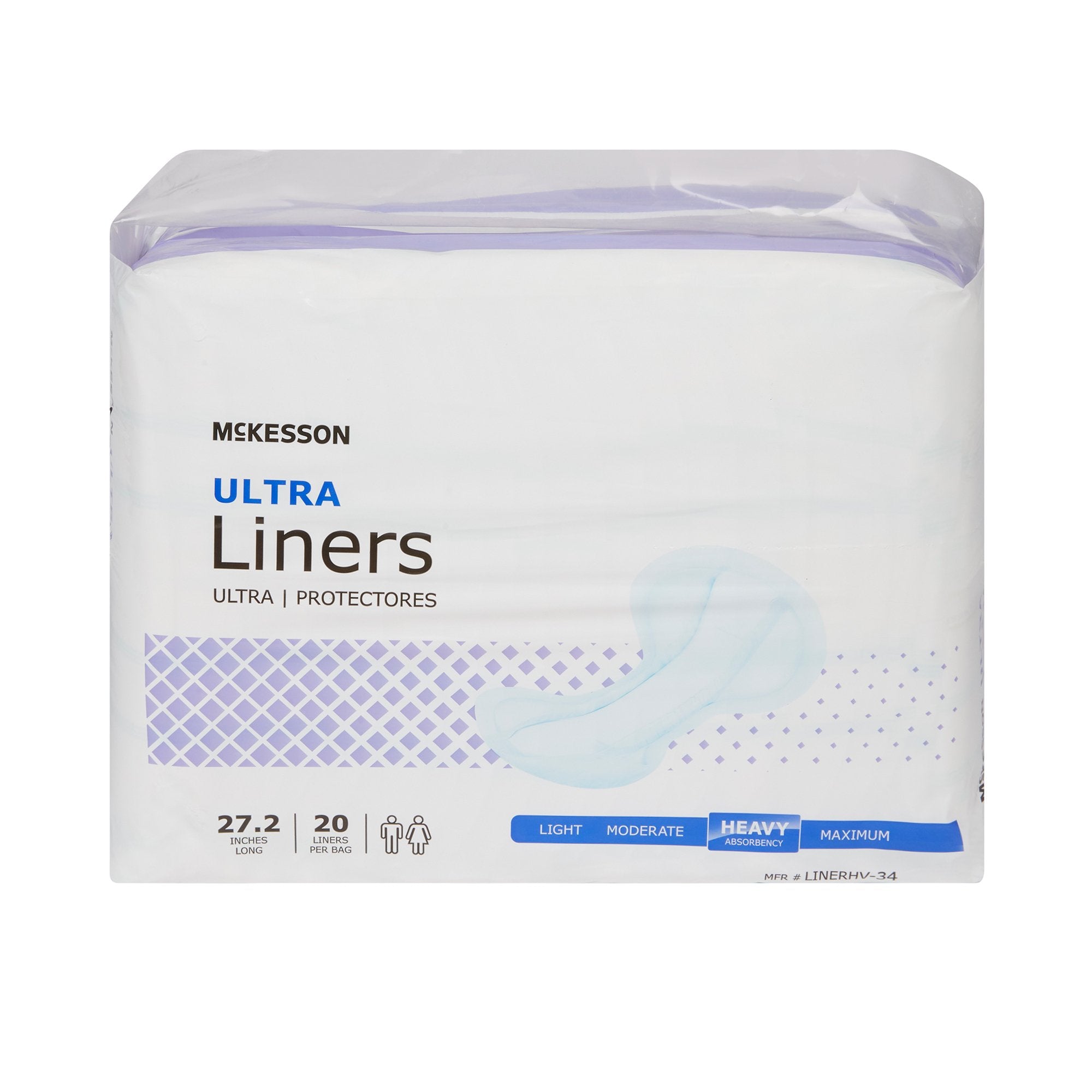 McKesson Brand - Incontinence Liner McKesson Ultra 27-1/5 Inch Length Heavy Absorbency Polymer Core One Size Fits Most [20/BG]