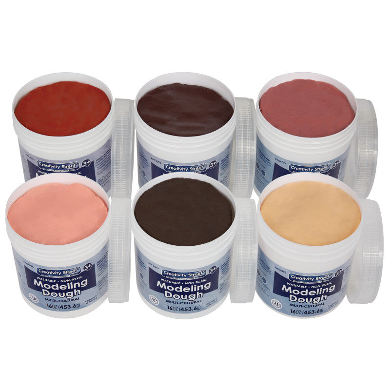 CREATIVITY STREET - Modeling Dough, 6 Multi-Cultural Assortment, 1 lb. Per Color, 6 Pieces