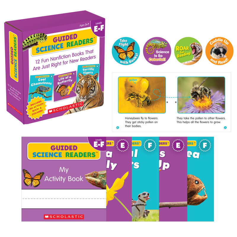 SCHOLASTIC TEACHING SOLUTIONS - Guided Science Readers, Levels E-F, Parent Pack, Set of 12 Books