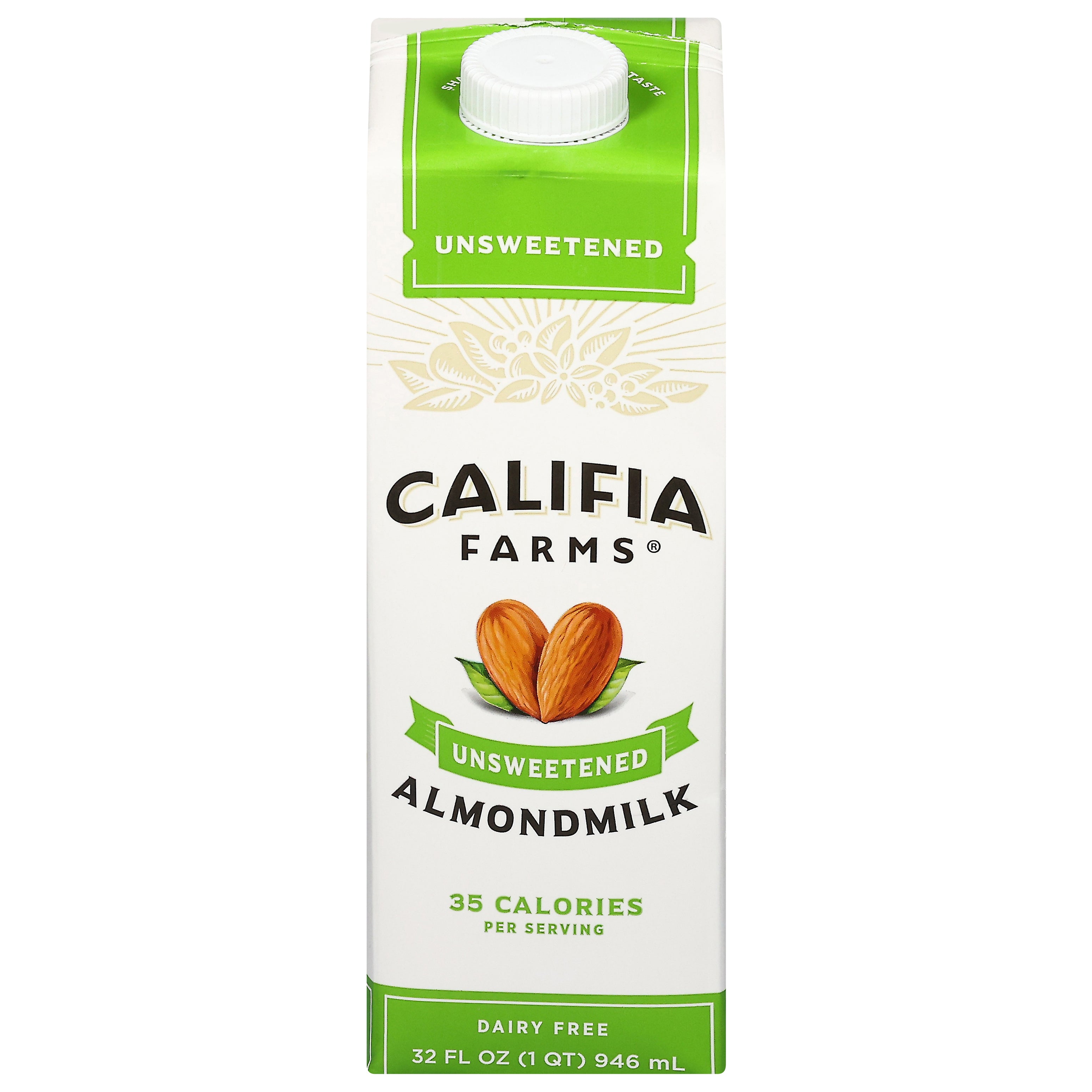 Califia Farms Dairy Free Unsweetened Almondmilk 32 fl oz - Case of 6