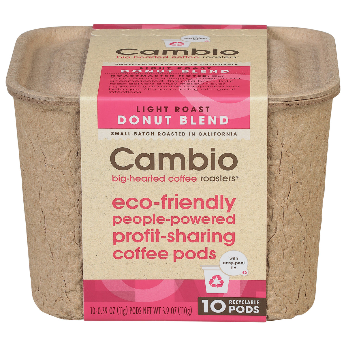 Cambio Roasters Pods Light Roast Donut Blend Coffee 10 ea - Case of 6