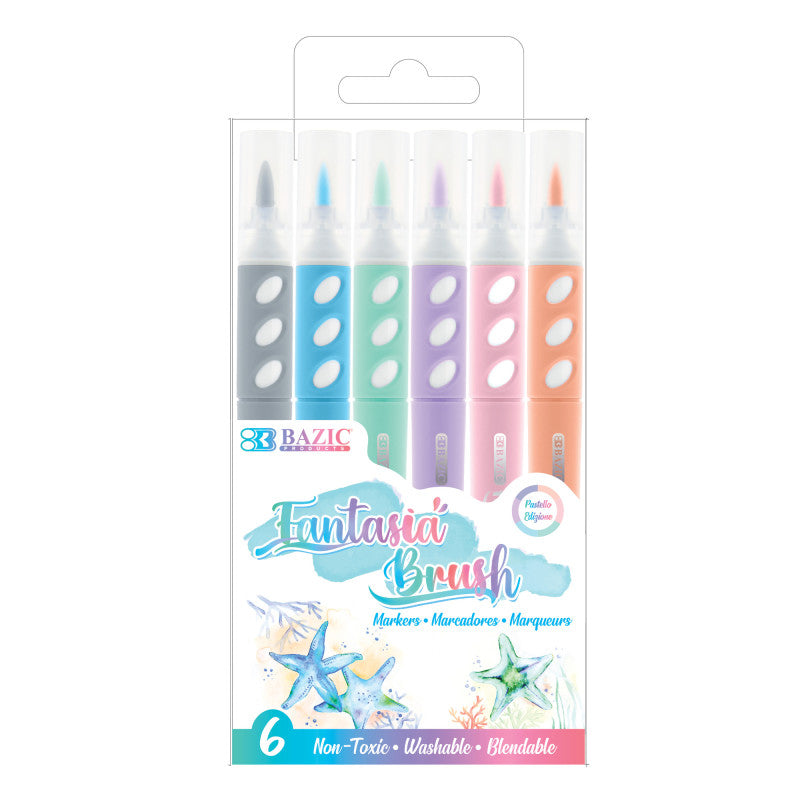 Brush Markers, 6 Pastel Colors
