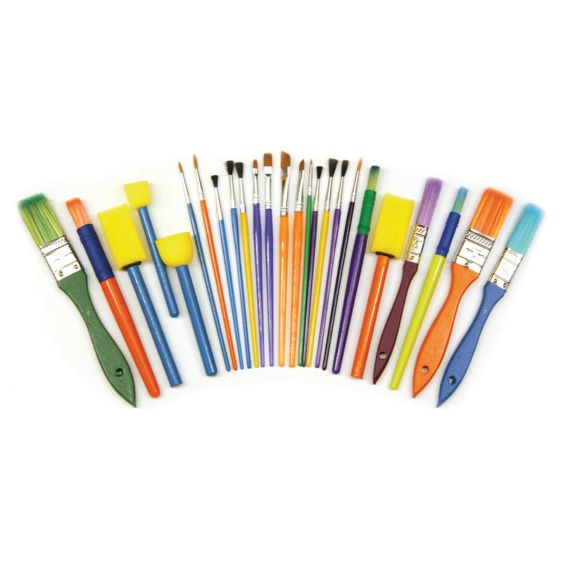 CREATIVITY STREET - Starter Brush Assortment, Assorted Colors & Sizes, 25 Brushes