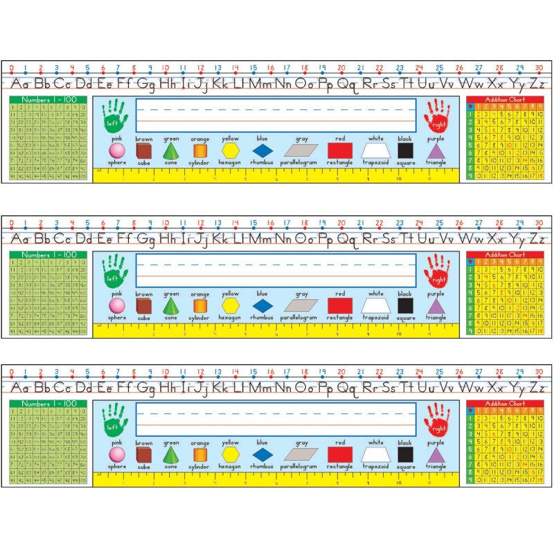 CARSON DELLOSA EDUCATION - Traditional Manuscript Nameplates, Grade 1-3, 36 Per Pack, 3 Packs