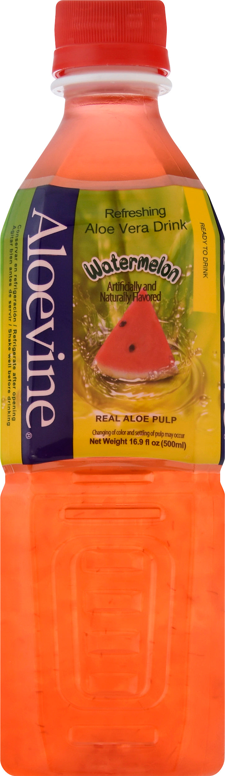 Aloevine Refreshing Watermelon Aloe Vera Drink 16.9 oz - Case of 20