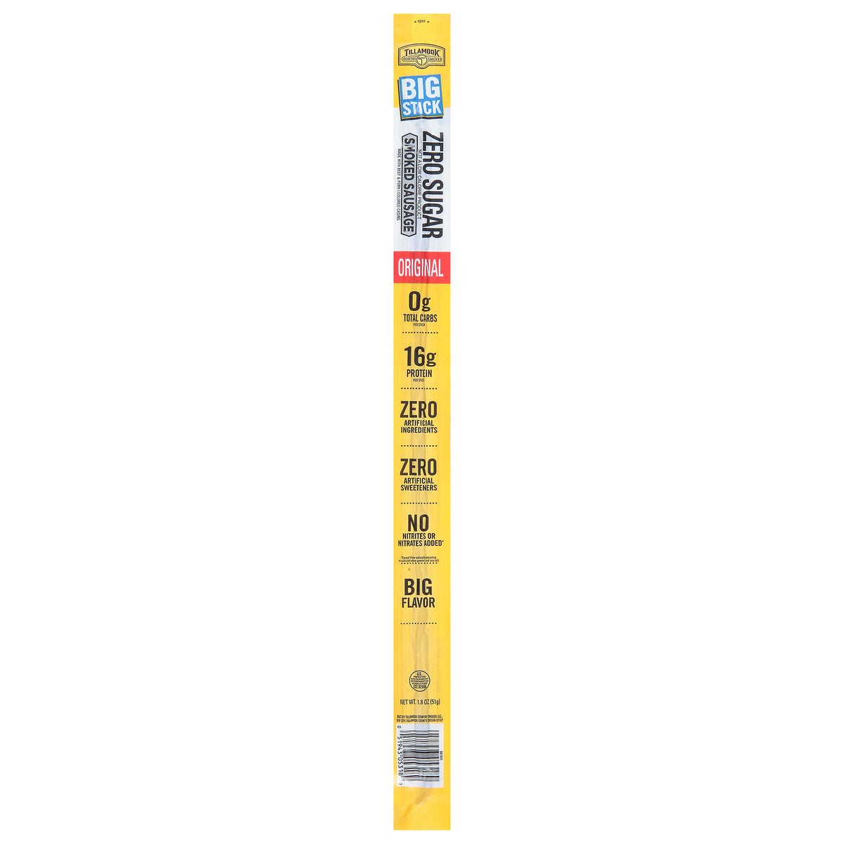 Tillamook Country Smoker Big Stick Smoked Sausage Big Stick 1.8 oz - Case of 24