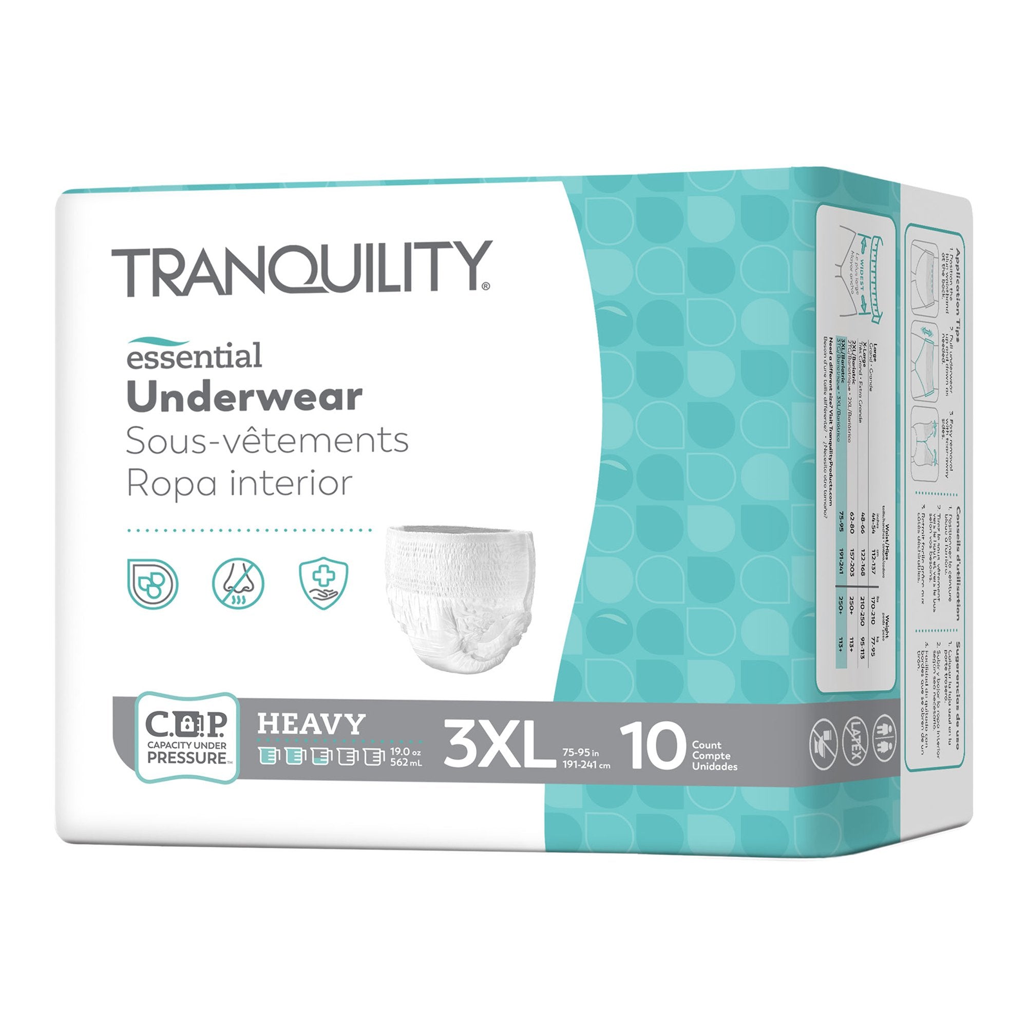 Principle Business Enterprises - Unisex Adult Absorbent Underwear Tranquility® Essential Pull On with Tear Away Seams 3X-Large Disposable Heavy Absorbency [40/CS]