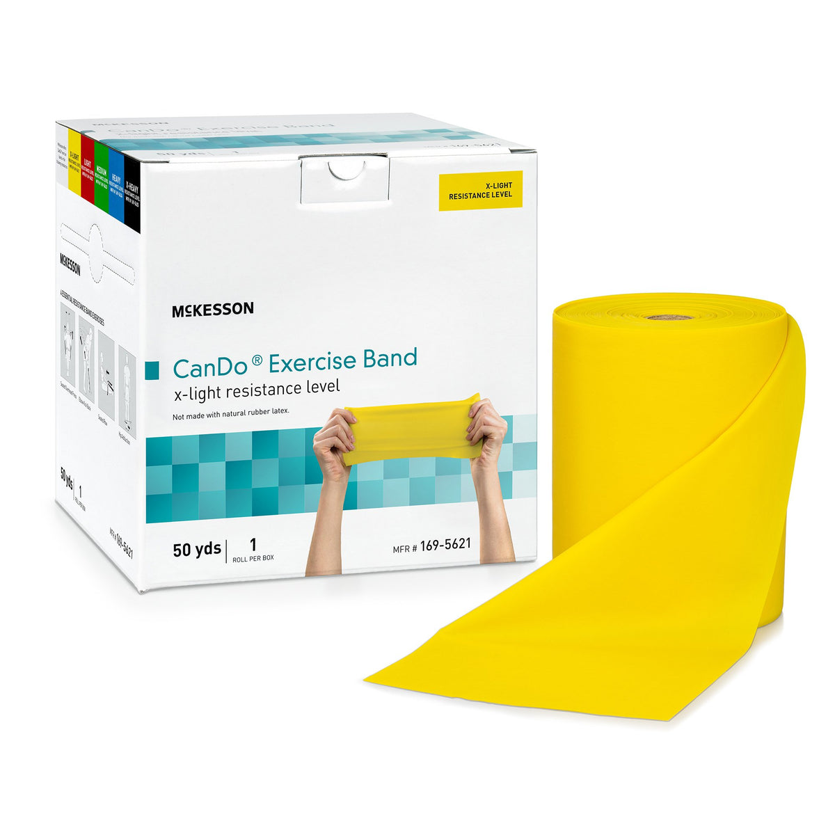 McKesson Brand - Exercise Resistance Band McKesson CanDo® Yellow 5 Inch X 50 Yard X-Light Resistance [1/EA]