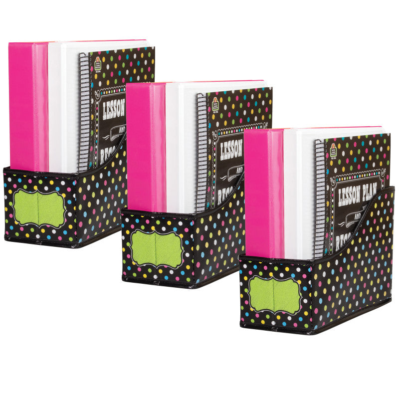 TEACHER CREATED RESOURCES - Chalkboard Brights Book Bin, 5"W x 8"H x 11"D, Pack of 3