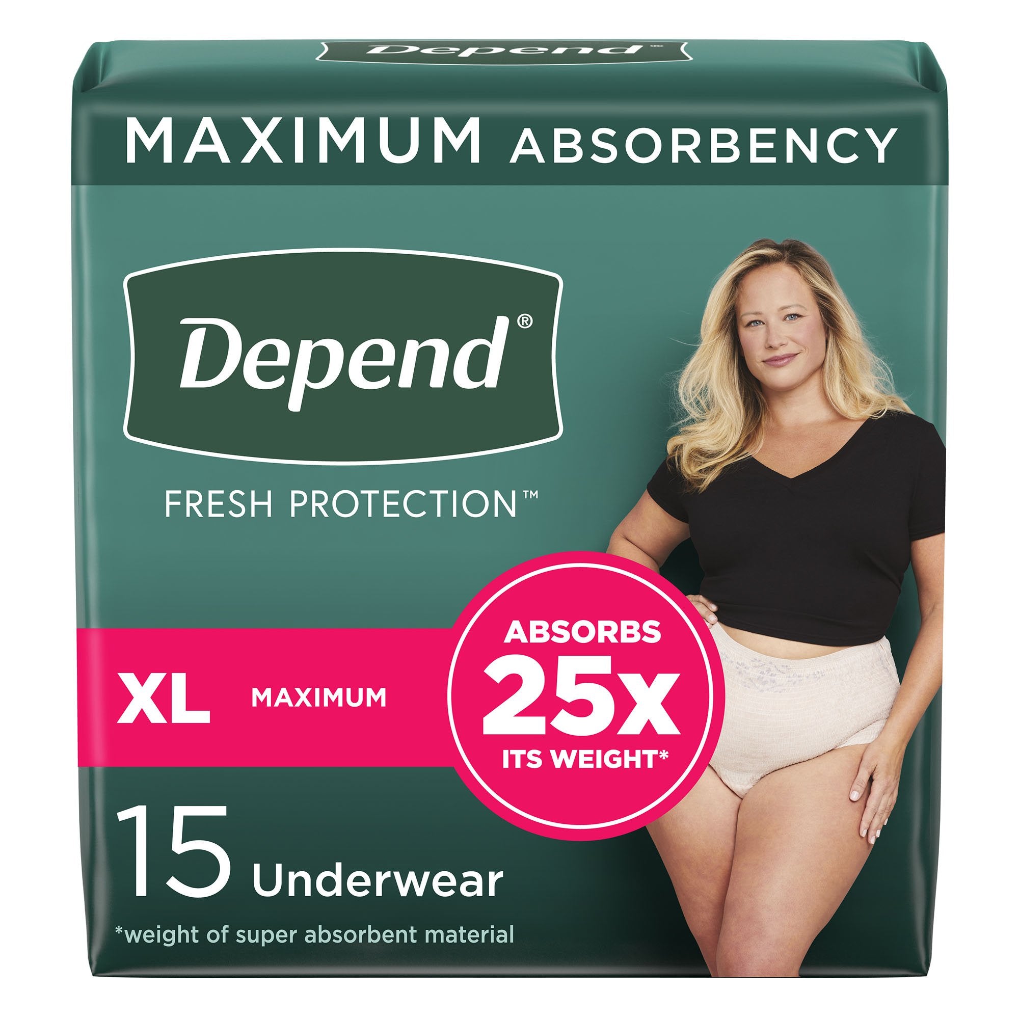 Kimberly Clark - Female Adult Absorbent Underwear Depend® Fresh Protection Waistband Style X-Large Disposable Heavy Absorbency [15/PK]