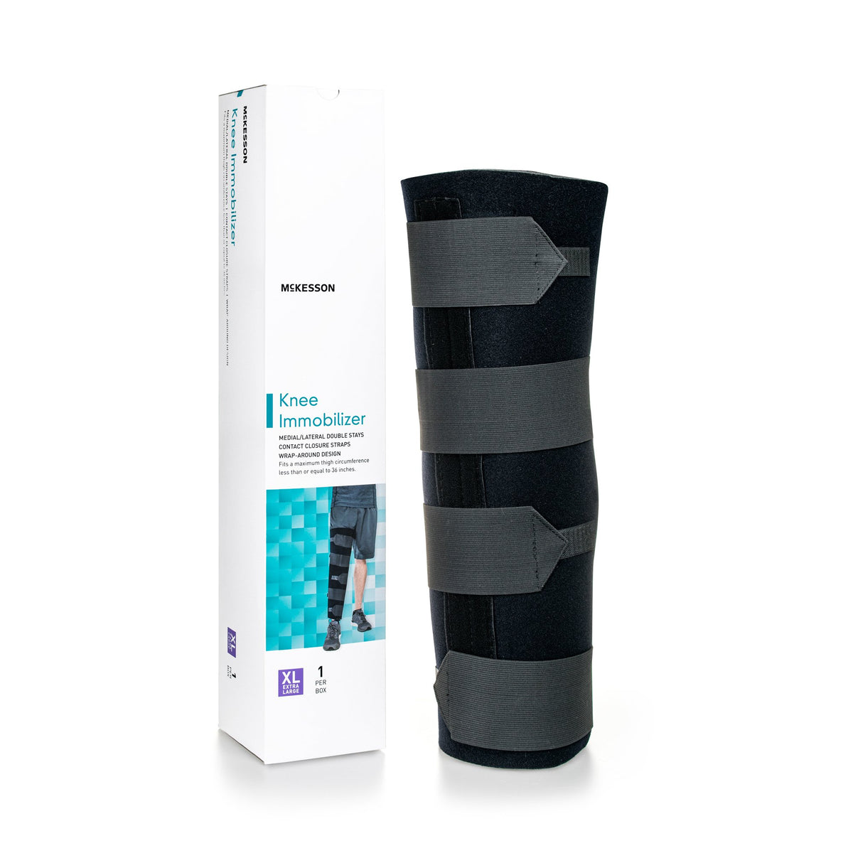 McKesson Brand - Knee Immobilizer McKesson X-Large Up to 36 Inch Thigh Circumference 22 Inch Length Left or Right Knee [1/EA]