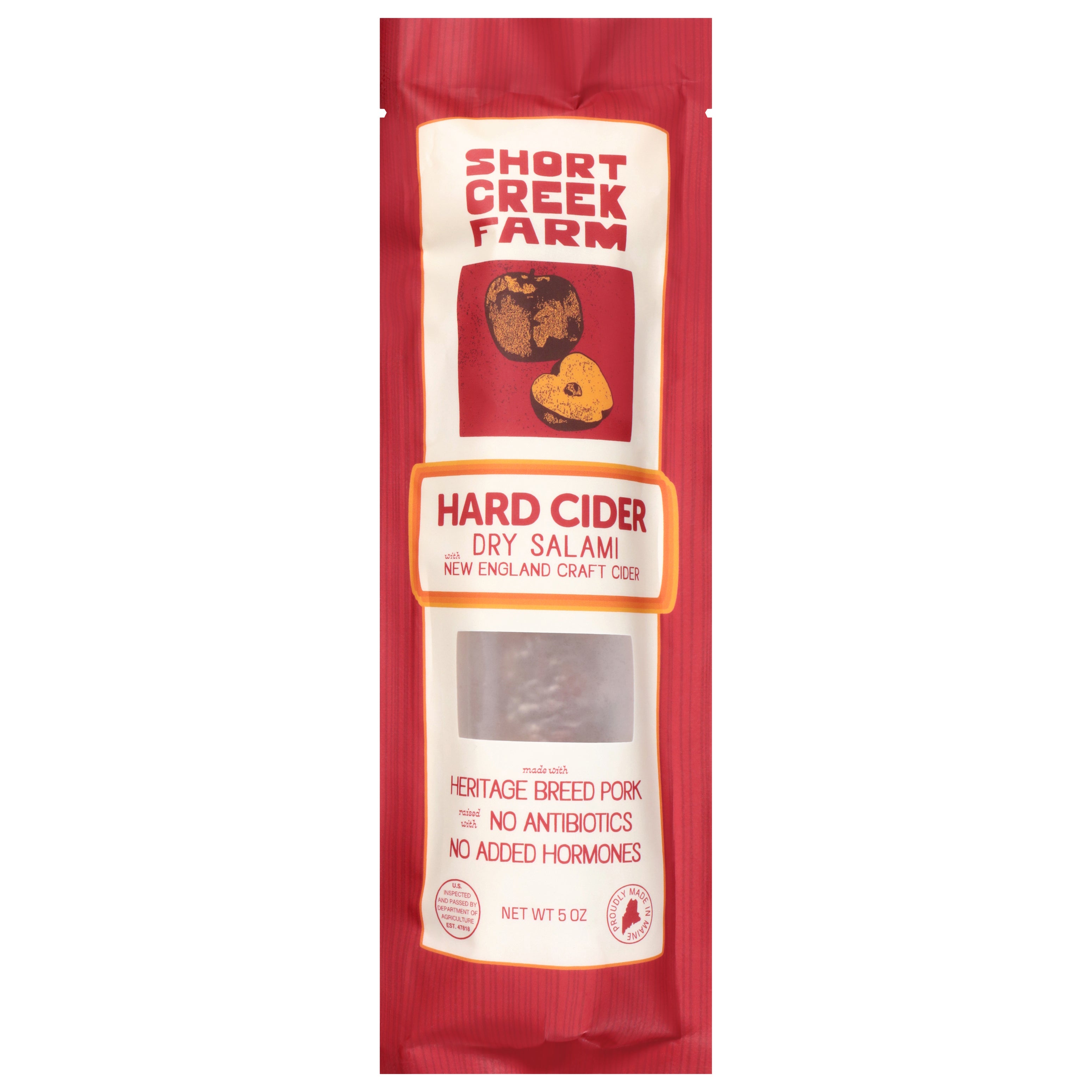 Short Creek Farm Mild Hard Cider Dry Salami with New England Craft Cider 5 oz - Case of 8