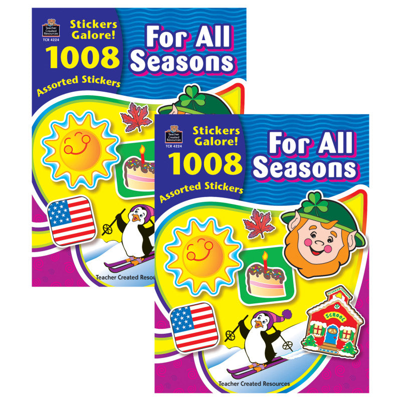 TEACHER CREATED RESOURCES - For All Seasons Sticker Book, 1008 Stickers Per Book, Pack of 2