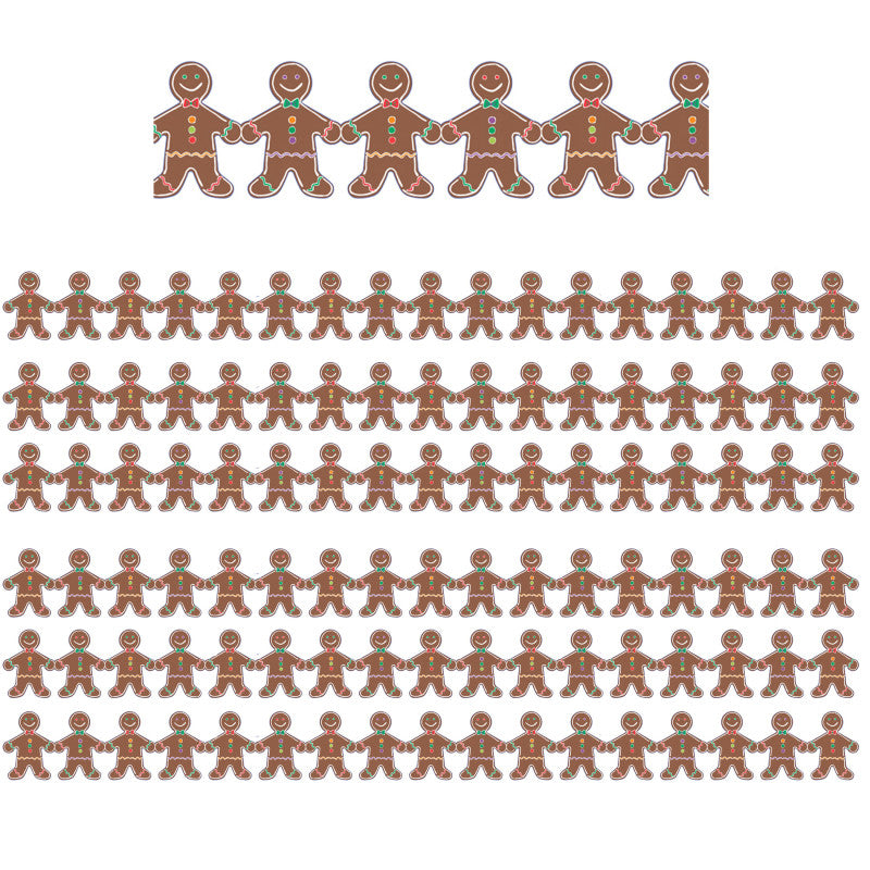 HYGLOSS - Gingerbread Men Classroom Borders, 36 Feet Per Pack, 6 Packs