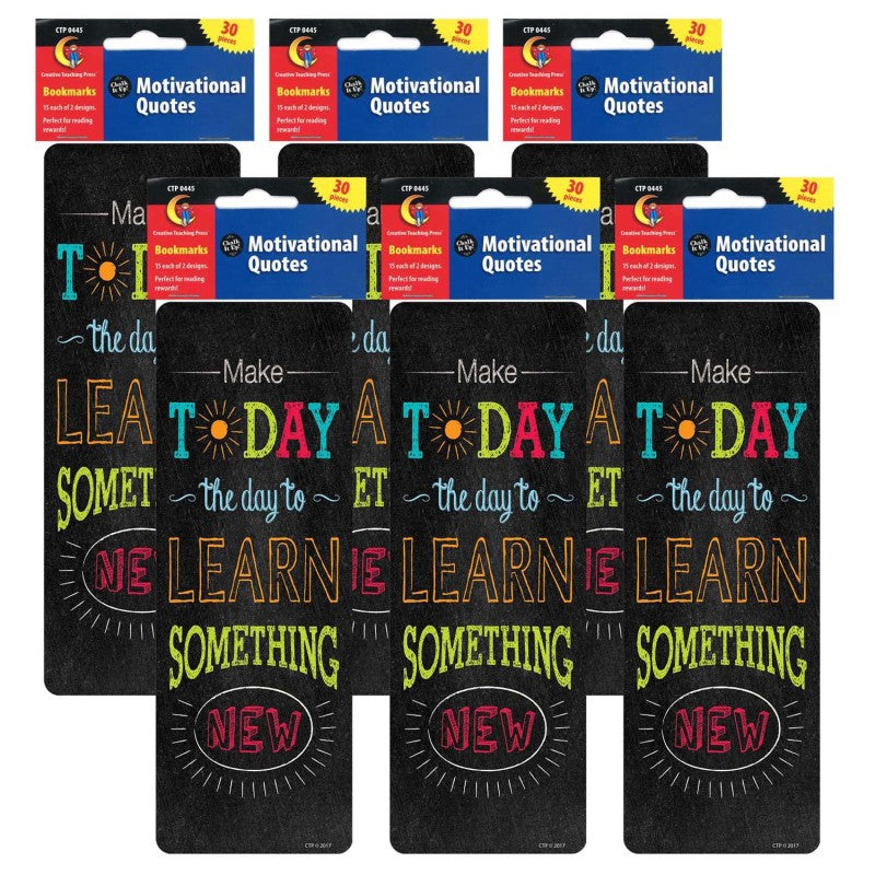 CREATIVE TEACHING PRESS - Chalk It Up! Motivational Quotes Bookmarks, 30 Per Pack, 6 Packs