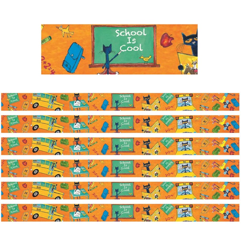 EDUPRESS - Pete the Cat® School is Cool Spotlight Border, 35 Feet Per Pack, 6 Packs