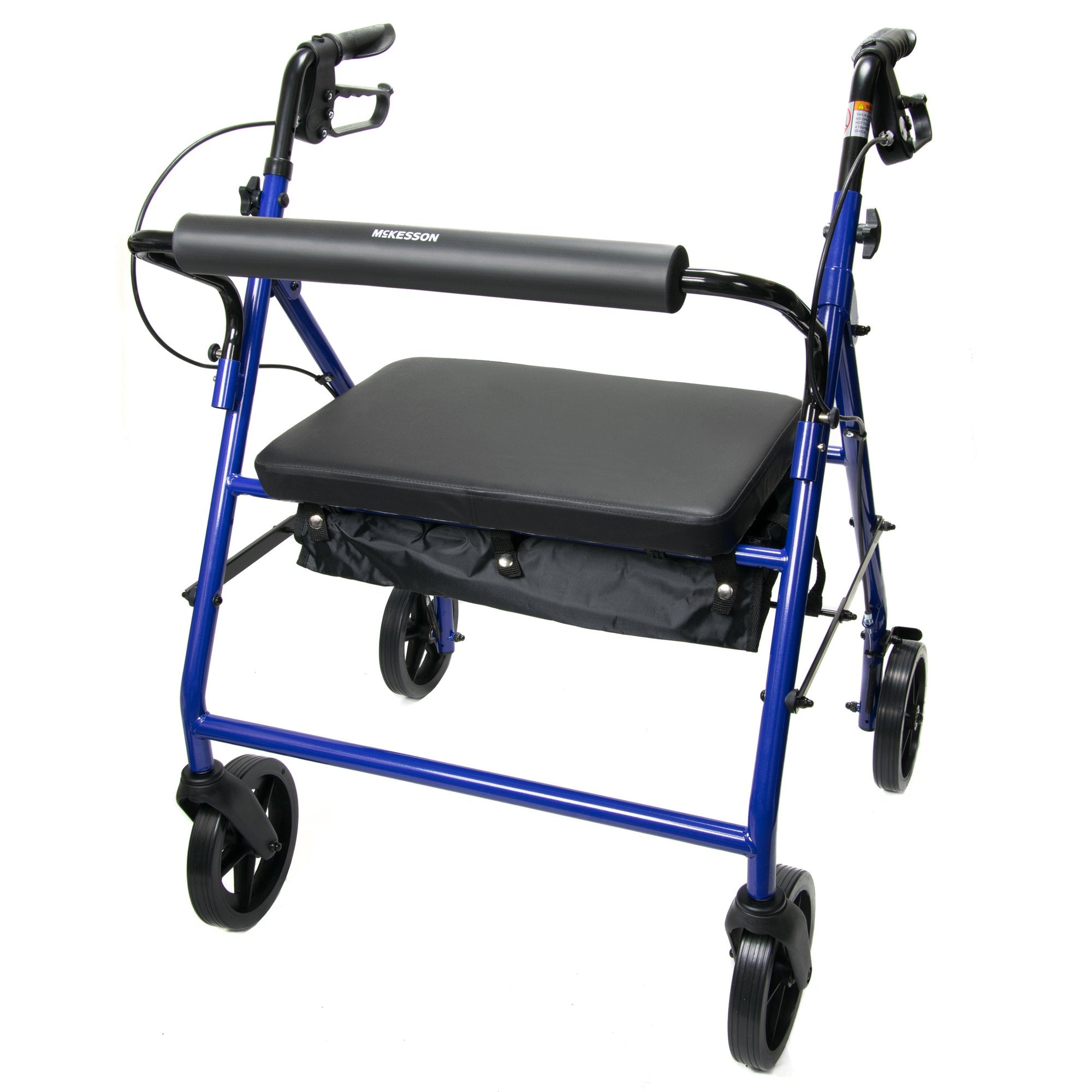 McKesson Brand - Bariatric 4 Wheel Rollator McKesson Blue Adjustable Height / Heavy Duty / Folding Steel Frame [1/EA]