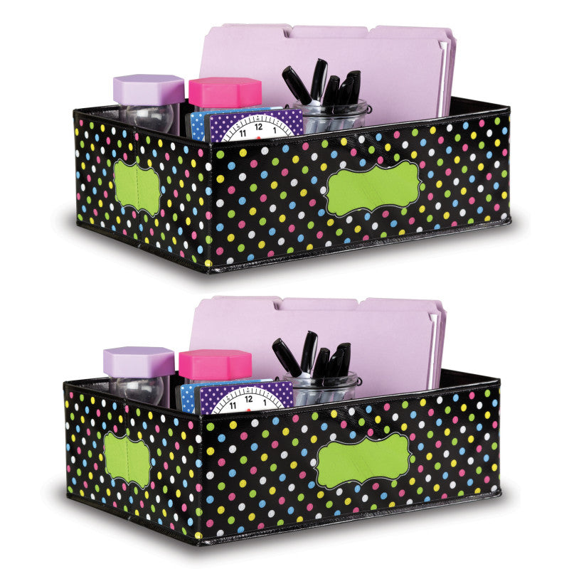 TEACHER CREATED RESOURCES - Chalkboard Brights Storage Bin, 16" x 11" x 5", Pack of 2