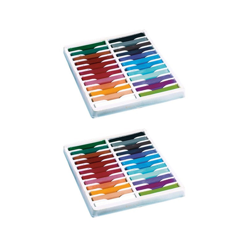 CREATIVITY STREET - Square Artist Pastels, 24 Assorted Colors, 2-3/8" x 3/8" x 3/8", 24 Pieces Per Pack, 2 Packs