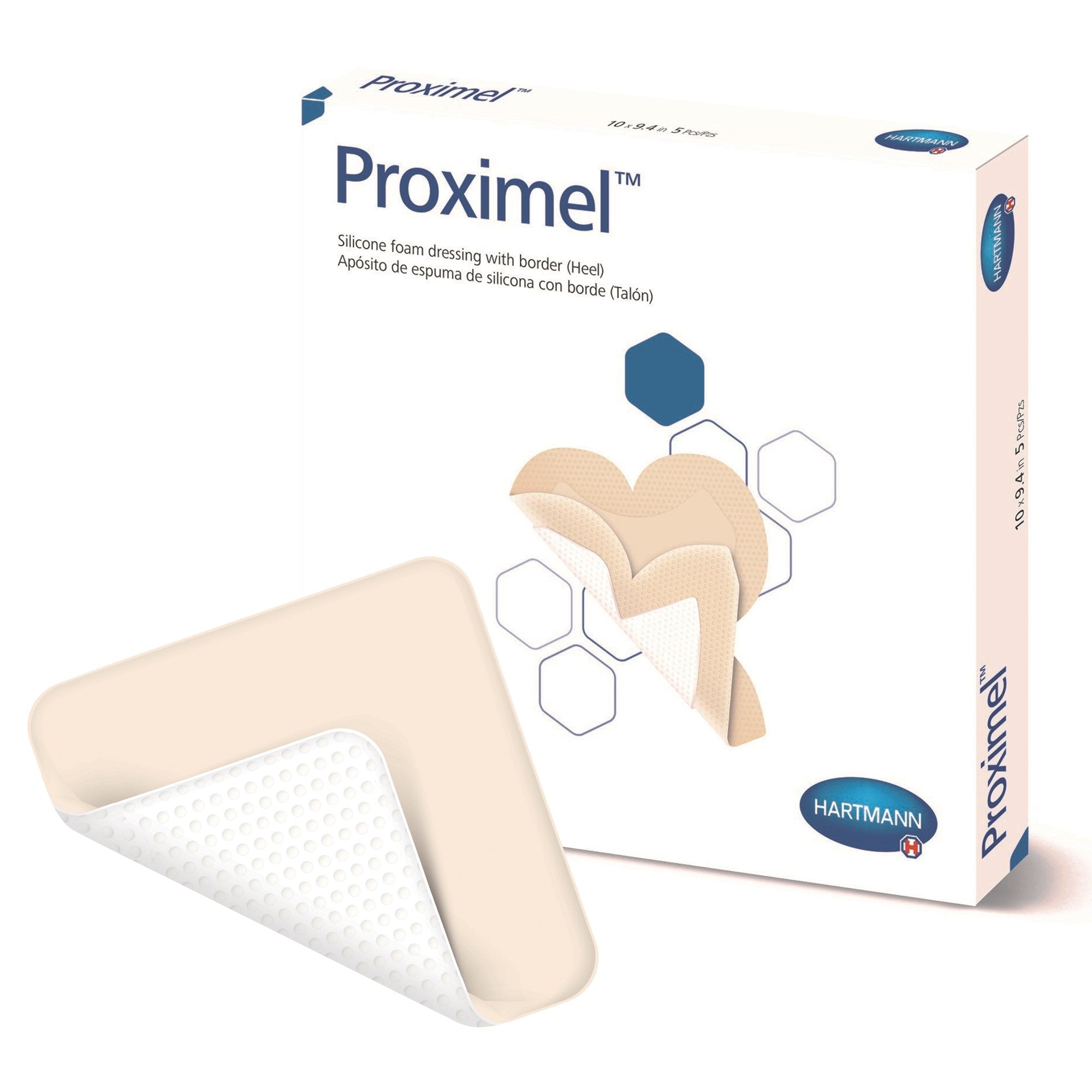 Hartmann - Foam Dressing Proximel® 9-2/5 X 10 Inch With Border Waterproof Film Backing Silicone Adhesive Heel Sterile [1/EA]