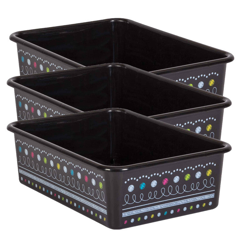 TEACHER CREATED RESOURCES - Chalkboard Brights Large Plastic Storage Bin, Pack of 3