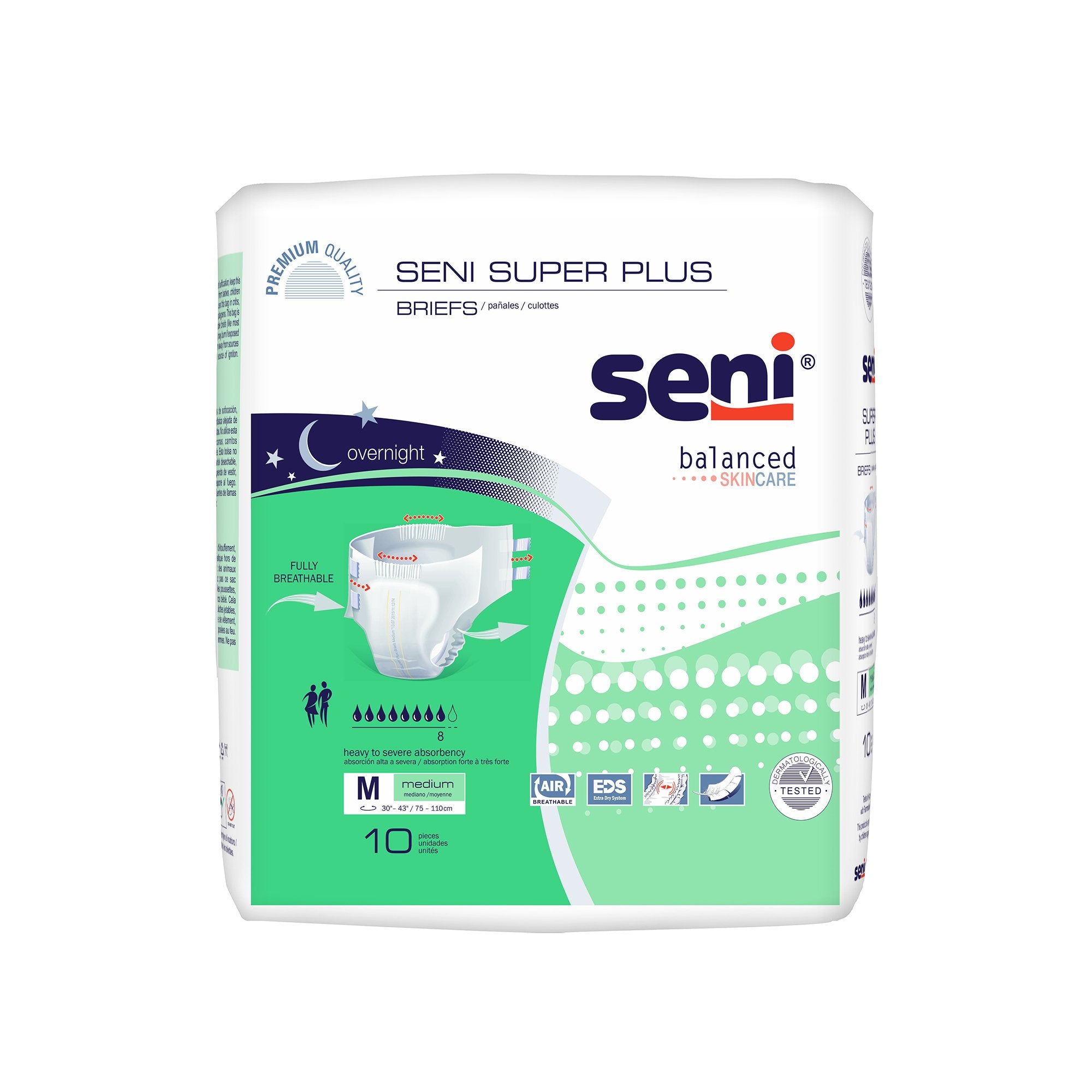 TZMO USA Inc - Unisex Adult Incontinence Brief Seni® Super Plus Medium Disposable Heavy Absorbency [10/PK]