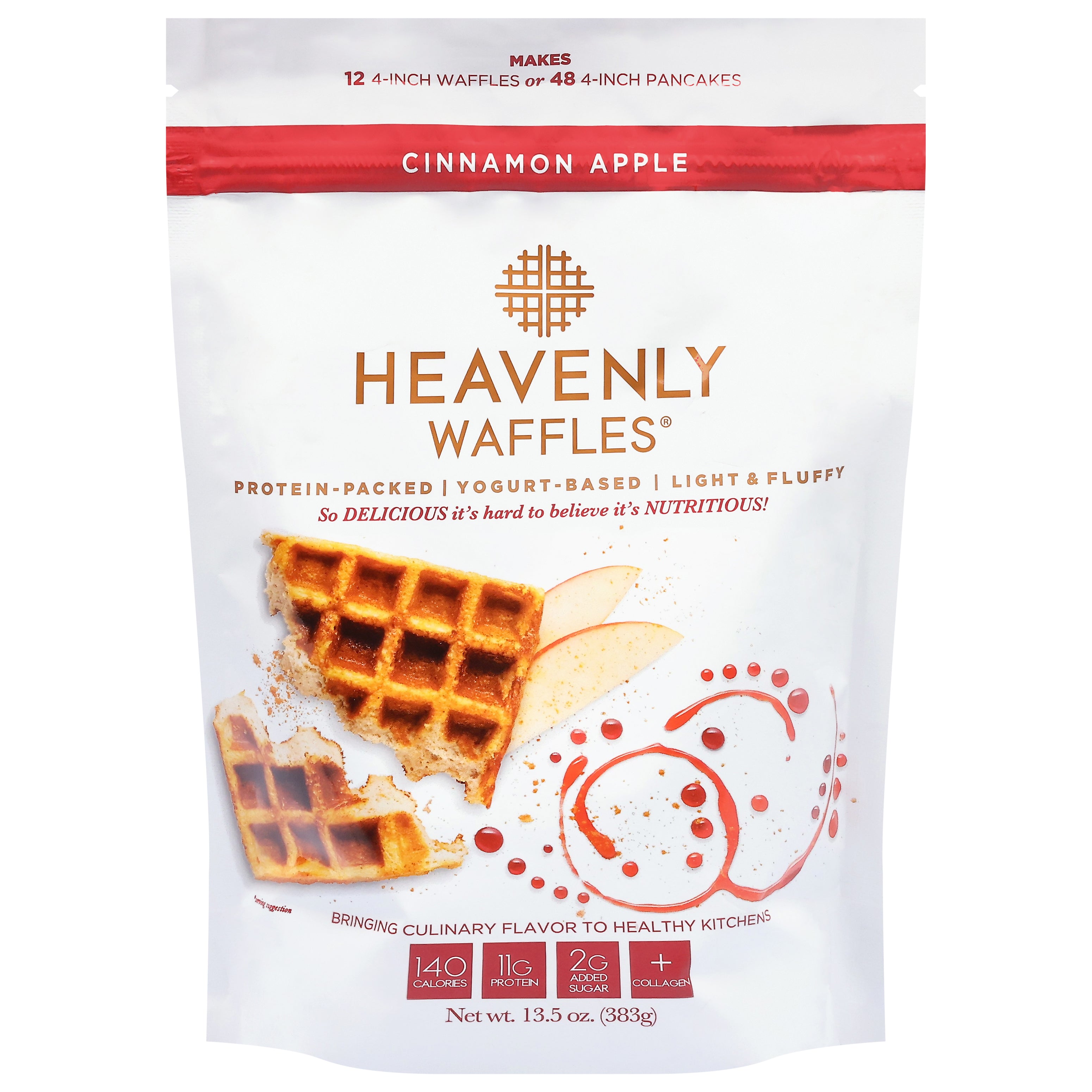 Heavenly Waffles Cinnamon Apple Waffle Mix 13.5 oz - Case of 6