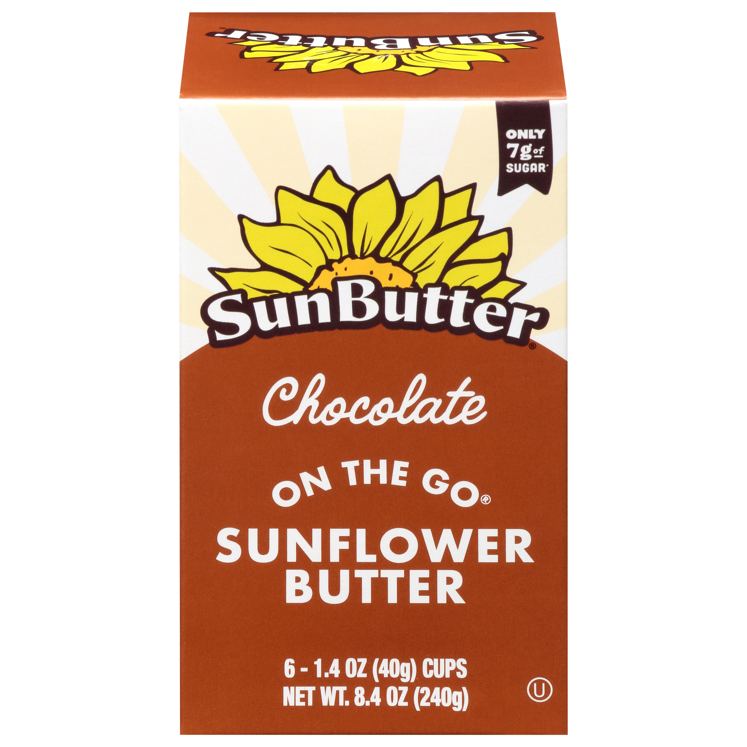 SunButter On the Go Chocolate Sunflower Butter 6 - 1.4 oz Cups - Case of 6