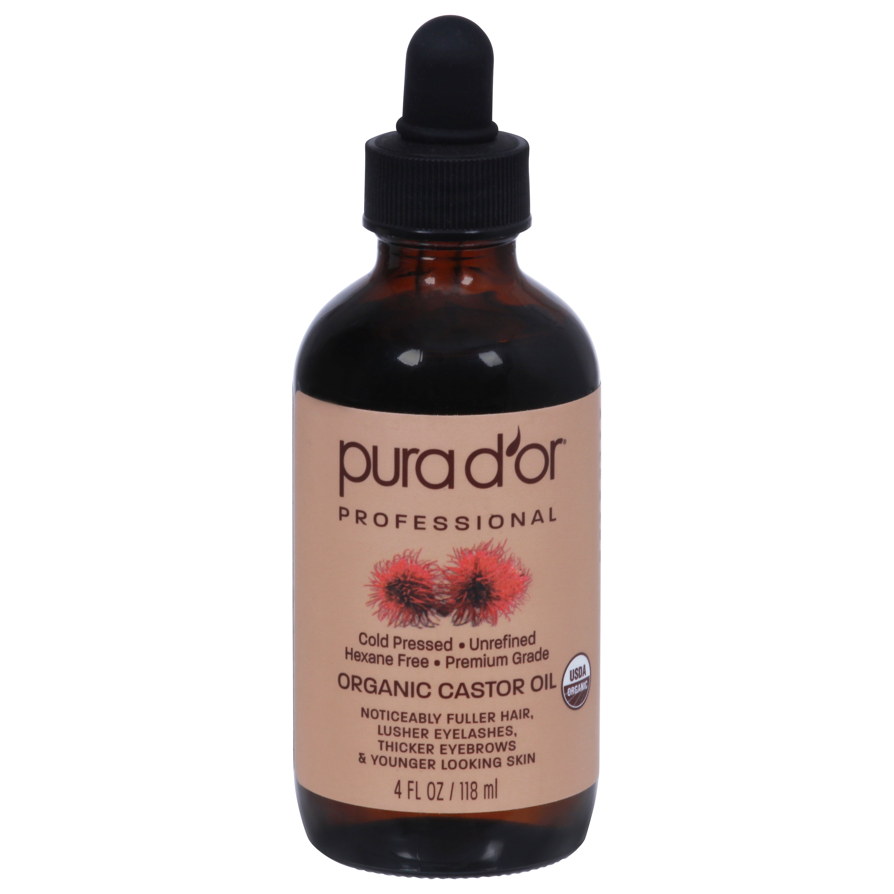 Pura Dor Professional Organic Castor Oil 4 fl oz - Case of 1