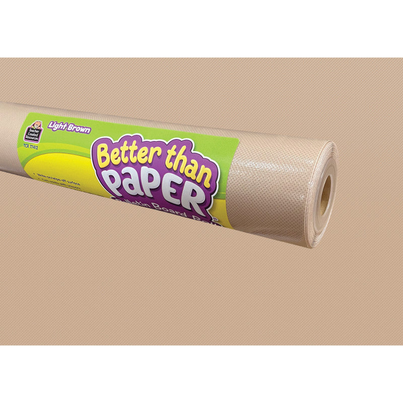 TEACHER CREATED RESOURCES - Light Brown Better Than Paper Bulletin Boad Roll, 4' x 12', Pack of 4