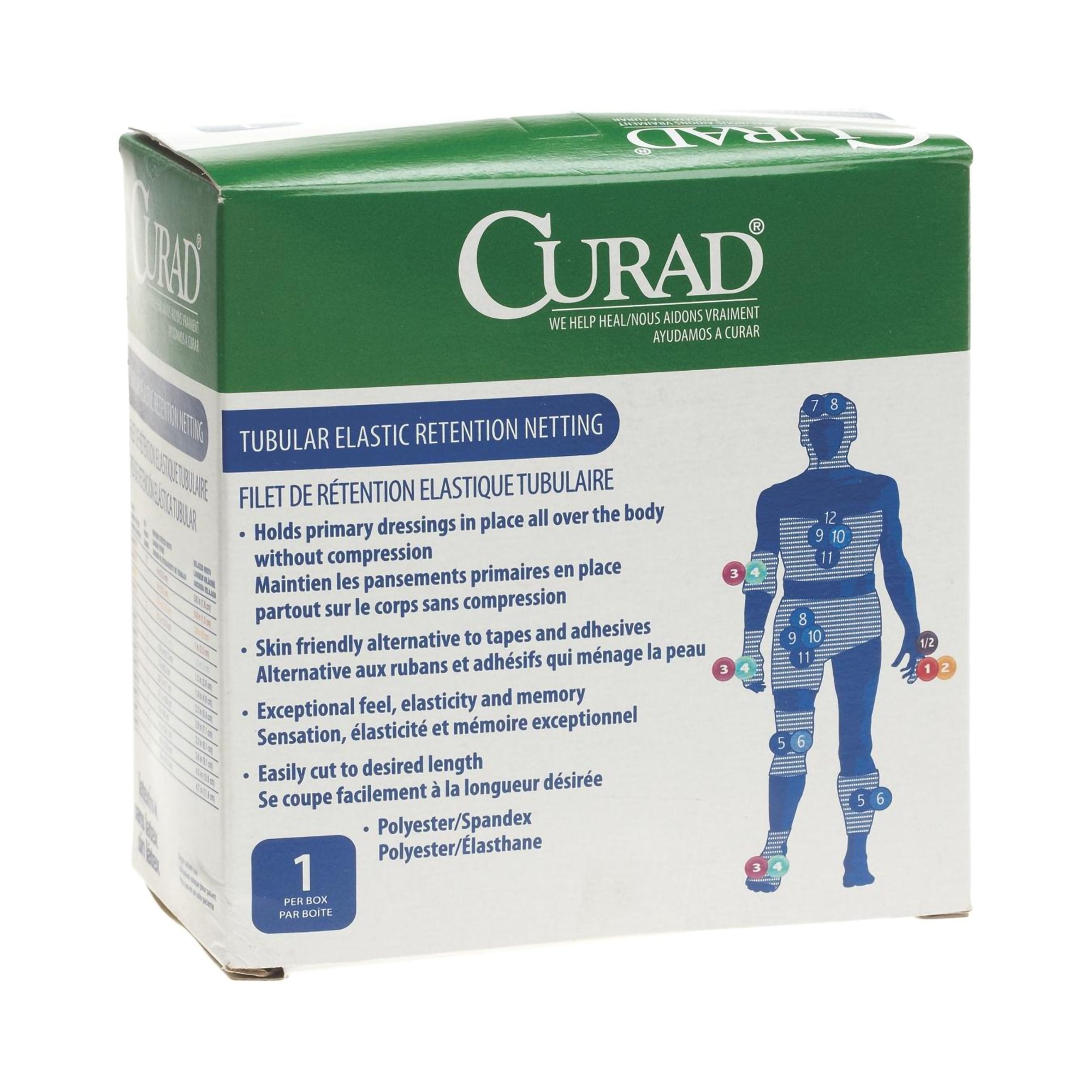 Medline - Elastic Net Retainer Dressing Curad® Tubular Rayon / Polyester Knit 6 Inch X 25 Yard Size 1 White Large Finger / Toe / Wrist NonSterile [1/EA]