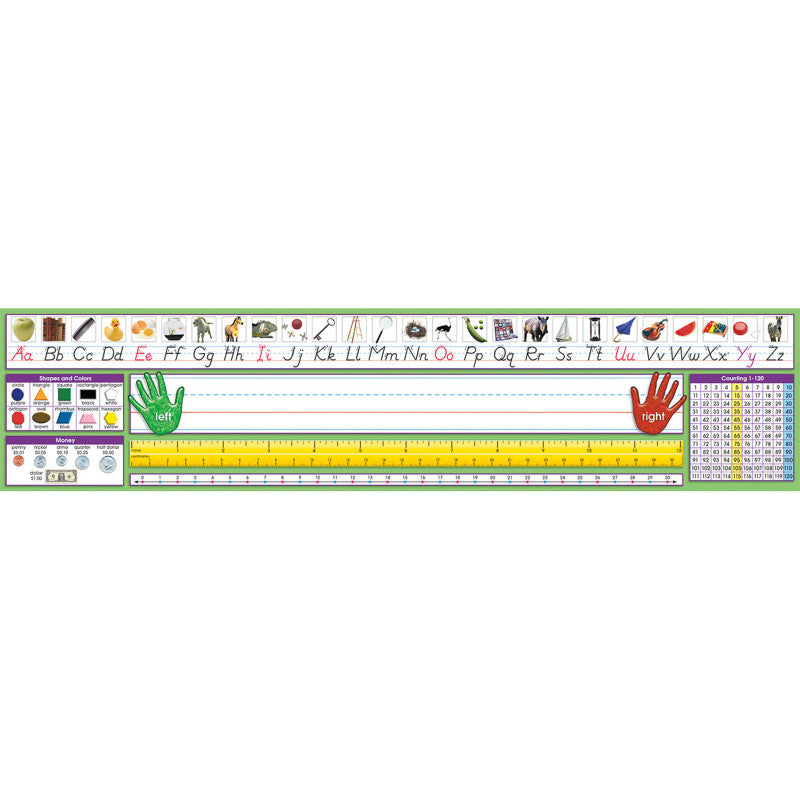 NORTH STAR TEACHER RESOURCES - Adhesive Primary Modern Manuscript Desk Plates, 17.5 x 4", Pack of 36